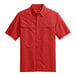 A Port Authority unisex red short sleeve shirt.