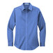 A Port Authority Ultramarine Blue long sleeved poplin shirt for women.