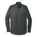 A small unisex Port Authority long sleeve dress shirt in graphite.
