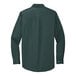 A back view of a dark green and navy Port Authority long sleeve dress shirt.