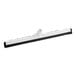 An Ettore floor squeegee with a white and black handle and black rubber pad.
