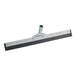 An Ettore 24" steel floor squeegee with a black and silver metal handle.