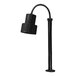 A black Hanson Heat Lamp with a black pole and black rectangular shade.