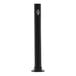 A black cylindrical aluminum and brass heat lamp with a black bottom.