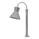 A silver Hanson Heat Lamp with a curved metal pole and a stainless steel shade.