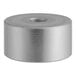 A silver cylindrical object with a hole.