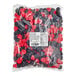 A bag of red and black candies.