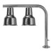 A chrome Hanson Heat Lamps double bulb mounted heat lamp.