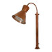 A copper Hanson Heat Lamp with a curved pole and white bottom.