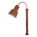 A Hanson Heat Lamps Streamline Smoked Copper Countertop Heat Lamp with a curved pole.