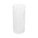 A close-up of a GET Tritan plastic cooler glass with a diamond pattern.