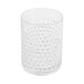 A clear GET Tritan plastic rocks glass with a diamond pattern.