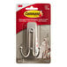 A silver metal 3M Command Large Brushed Nickel Double Hook in a package.