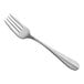 An Acopa Josette stainless steel salad/dessert fork with a distressed silver handle on a white background.