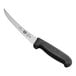 A Victorinox boning knife with a black handle.