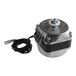 An Avantco condenser fan motor with wires and a black cover.