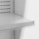 A white refrigerated air curtain merchandiser shelf with customizable features.