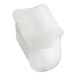 A white rubber tub holder bumper with a hole in it.
