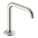 A Delta stainless steel hands-free sensor faucet with a round neck and base.