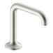 A silver Delta hands-free sensor faucet with a round base.