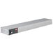 A rectangular stainless steel Hatco food warmer with a red label and dial.