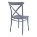 A Siesta Cross dark gray outdoor dining chair with a cross back and seat.