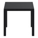 A black square Siesta Ares table with legs.