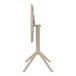 A taupe round Siesta Sky foldable table on a white background.
