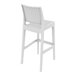 A Siesta Jamaica white wickerlook resin outdoor barstool with a backrest.