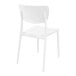 A white plastic Siesta Monna outdoor dining chair with a backrest.