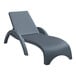 A dark gray Siesta Miami Wickerlook resin chaise lounge.