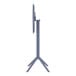 A Siesta Sky dark gray round bar height foldable table with a tripod stand.