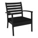 A black Siesta Artemis XL outdoor club arm chair with a black cushion.