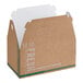 A brown cardboard Barn Take Out Lunch Box with a white Fresh print.