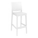 A white Siesta Maya bar stool with a backrest.