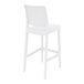 A Siesta Maya white bar stool with a backrest.