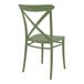 An olive green Siesta Cross outdoor dining chair with a white background.