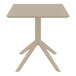 A beige square Siesta Sky table on a metal base.