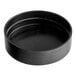 A round black plastic spice container with a black lid.