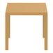 A Siesta Ares square teak table with legs.