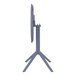 A Siesta Sky dark gray round folding table with a grey plastic tripod stand.