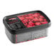 A plastic container of Andros Chef sweetened raspberry puree.