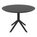 A Siesta Sky black round table with a black circular base.