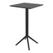 A black Siesta Sky bar height table with a metal base and legs.