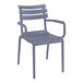 A dark grey plastic Siesta Paris outdoor dining arm chair.