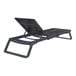 A black and grey Siesta Tropic chaise lounge chair with black sling.