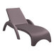 A Siesta Miami brown wickerlook resin outdoor chaise lounge chair.