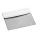 A white rectangular stainless steel dough cutter with a white handle.