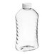 A clear ribbed PET honey bottle with a white heat induction seal liner cap.