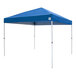 A royal blue E-Z Up canopy tent with a white frame.